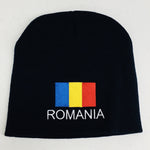 Knit beanie hat - Romania flag