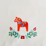 Dish Towel - Dala Horse and flowers