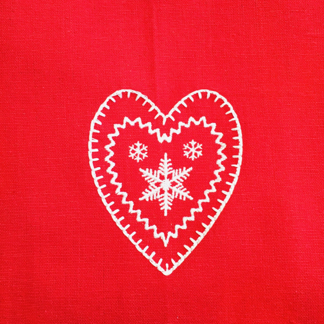 Dish Towel - Heart with Snowflake