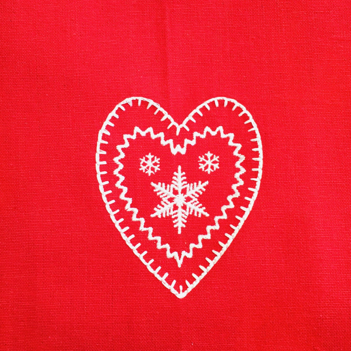 Dish Towel - Heart with Snowflake