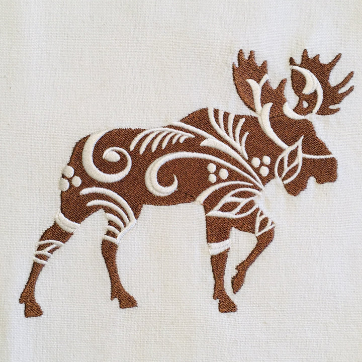 Dish Towel - Rosemaling Moose