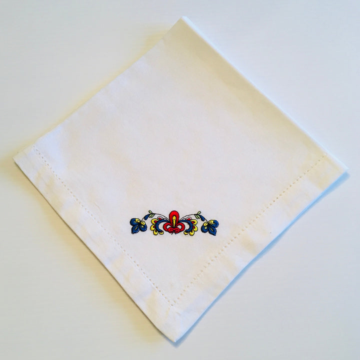 Large Square Napkin Embroidered Farmers Rose