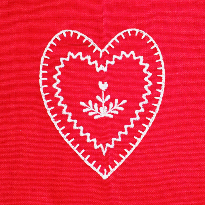 Dish Towel - Heart with Flower