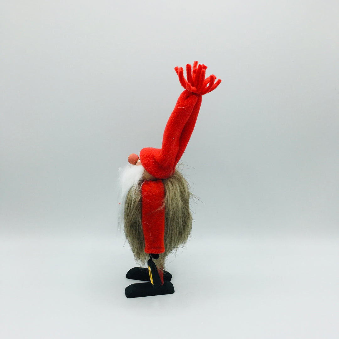 Hand made tomte holding a lantern & gift