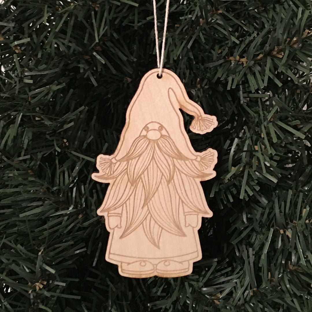 Baltic birch ornament - Gnome with Big Beard