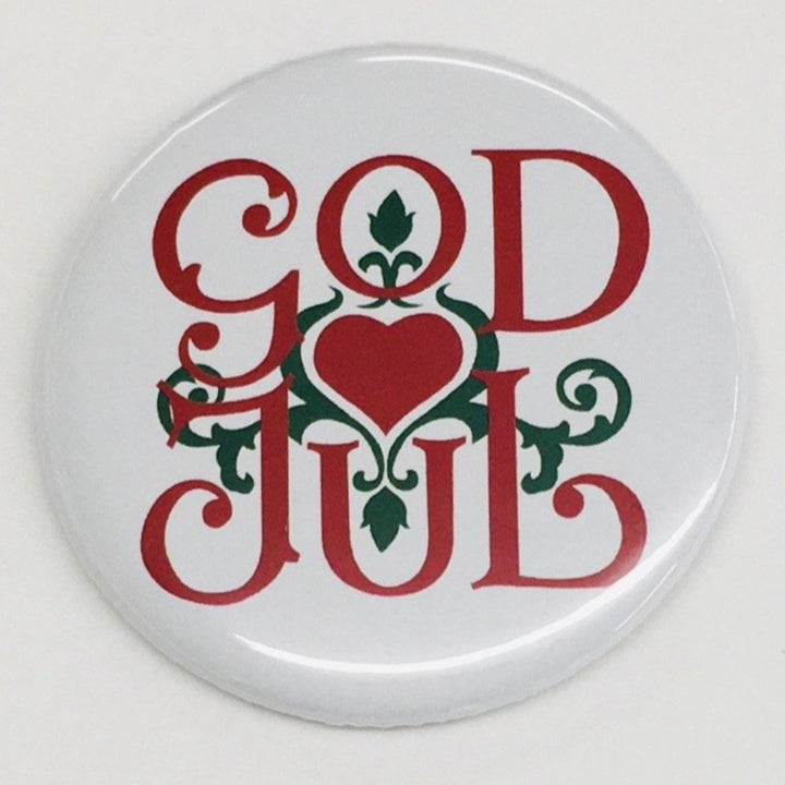 God Jul scroll round button/magnet