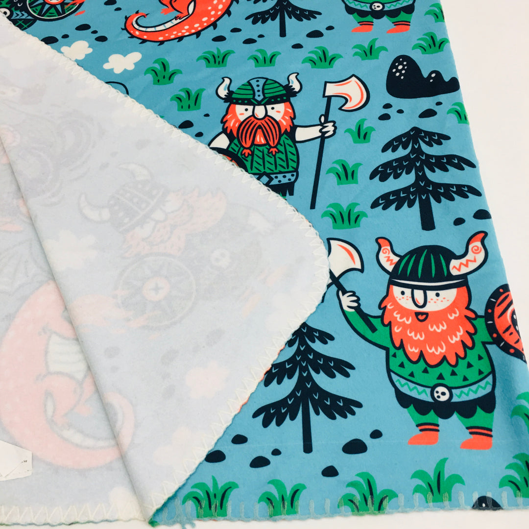 Fleece Baby Blanket - Vikings & Dragons