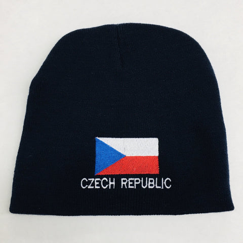 Knit beanie hat - Czech Republic flag