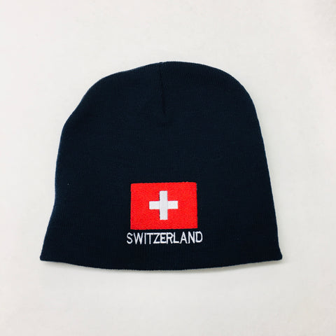 Knit beanie hat - Switzerland flag