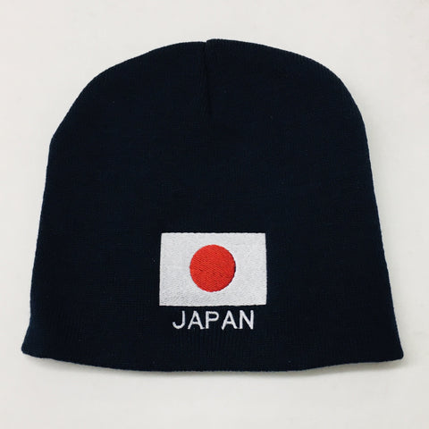 Knit beanie hat - Japan flag