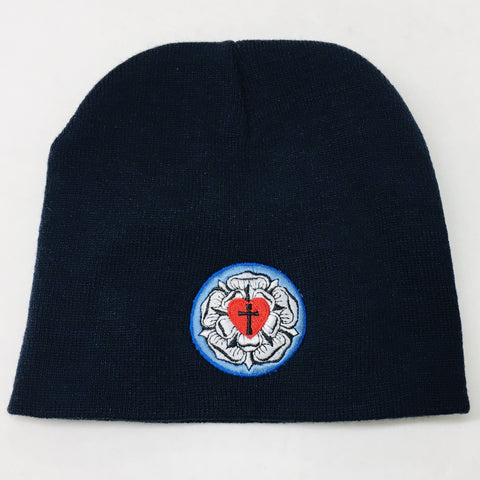 Knit beanie hat - Lutheran Cross