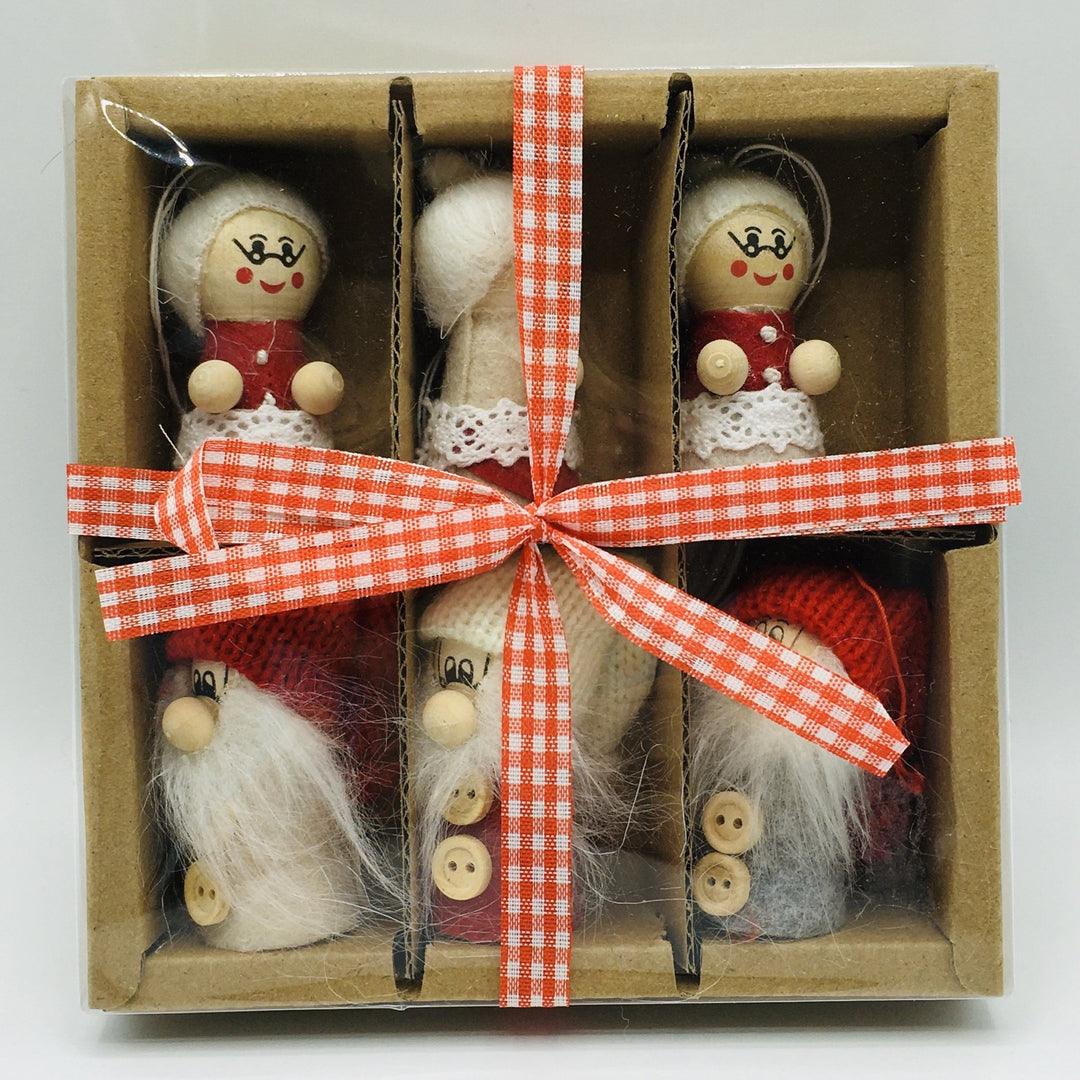 Mr & Mrs Santa ornaments - Box of 6