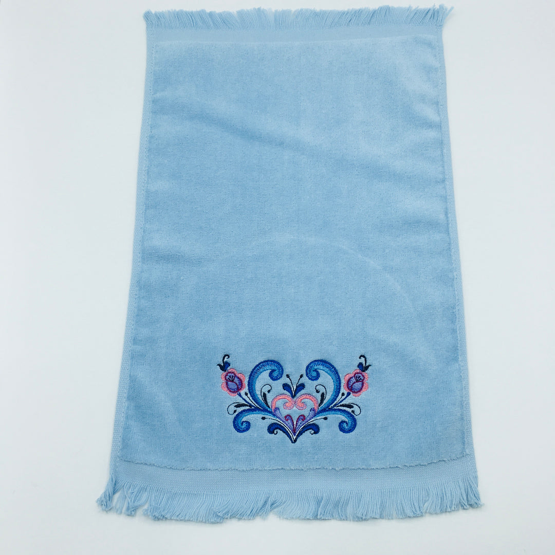 Finger tip towel - Rosemaling Heart