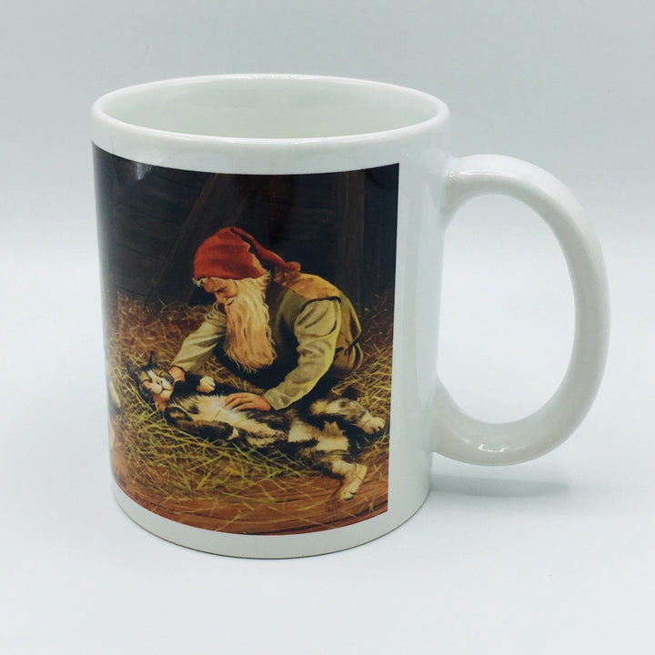 Jan Bergerlind Tomte with cat in the hay coffee mug