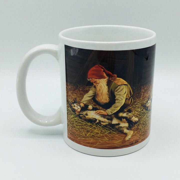 Jan Bergerlind Tomte with cat in the hay coffee mug