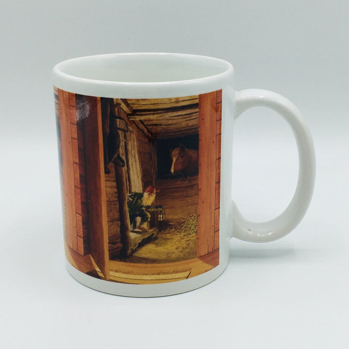 Jan Bergerlind Tomte with horse in barn coffee mug