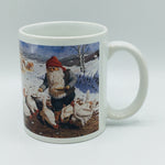 Jan Bergerlind Tomte feeding chickens coffee mug