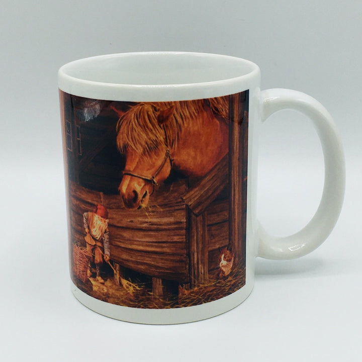 Jan Bergerlind Tomte in Barn with Horse coffee mug