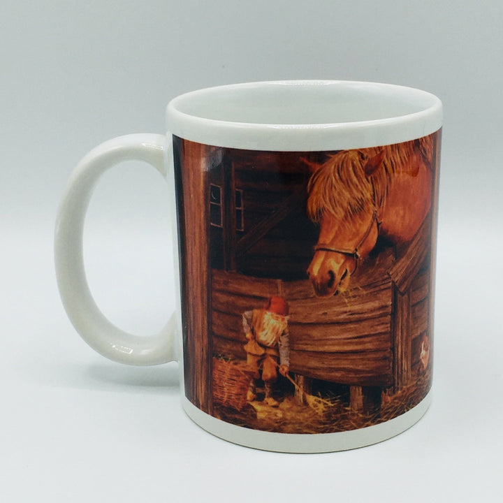 Jan Bergerlind Tomte in Barn with Horse coffee mug