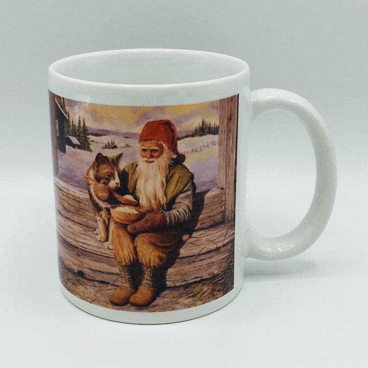 Jan Bergerlind Tomte Eating Porridge with Cat coffee mug