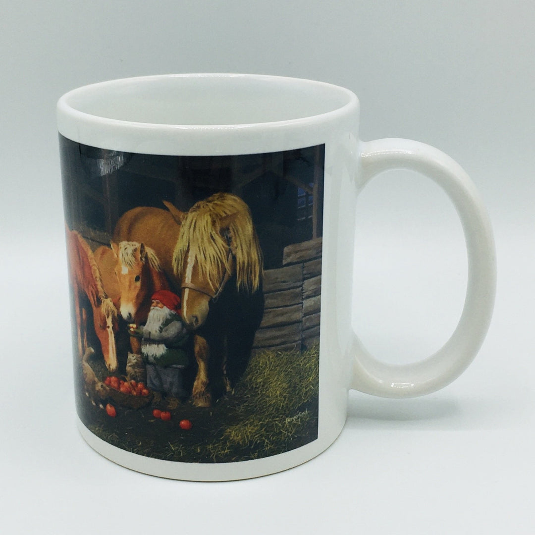 Jan Bergerlind Tomte feeding Horses coffee mug