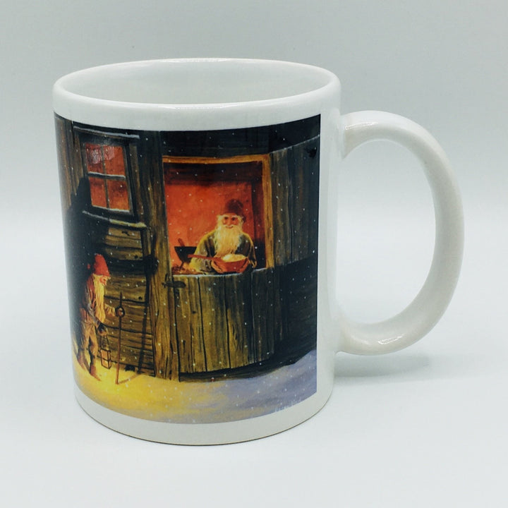 Jan Bergerlind Two Tomte at House coffee mug