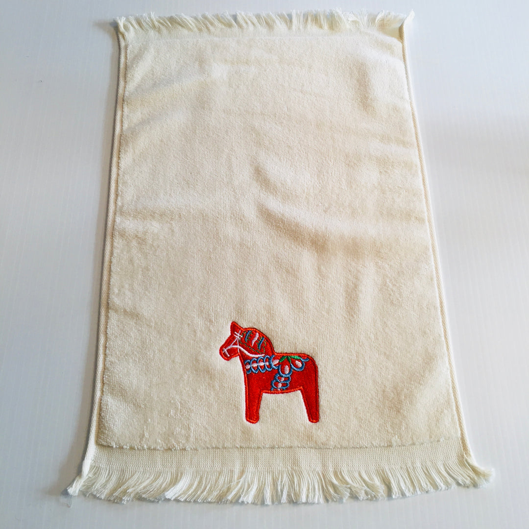 Finger tip towel - Red Dala horse