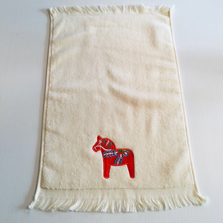 Finger tip towel - Red Dala horse