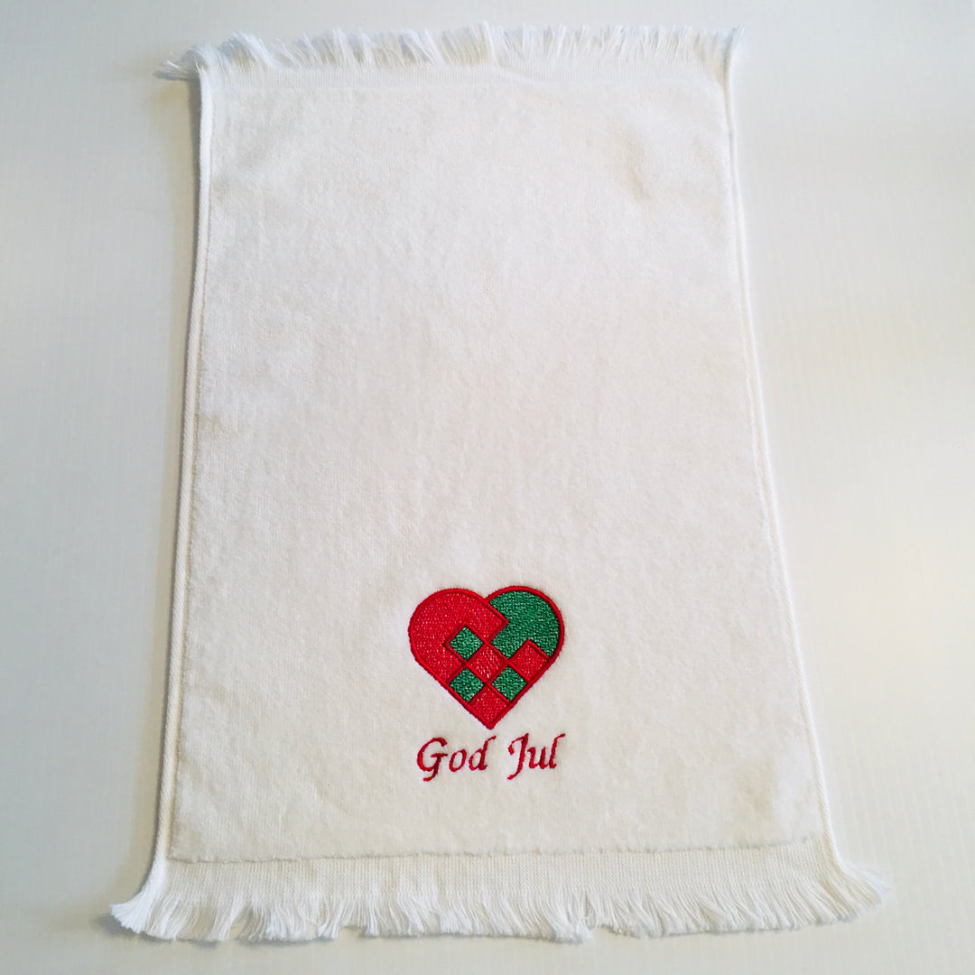 Finger tip towel - God Jul Heart Basket