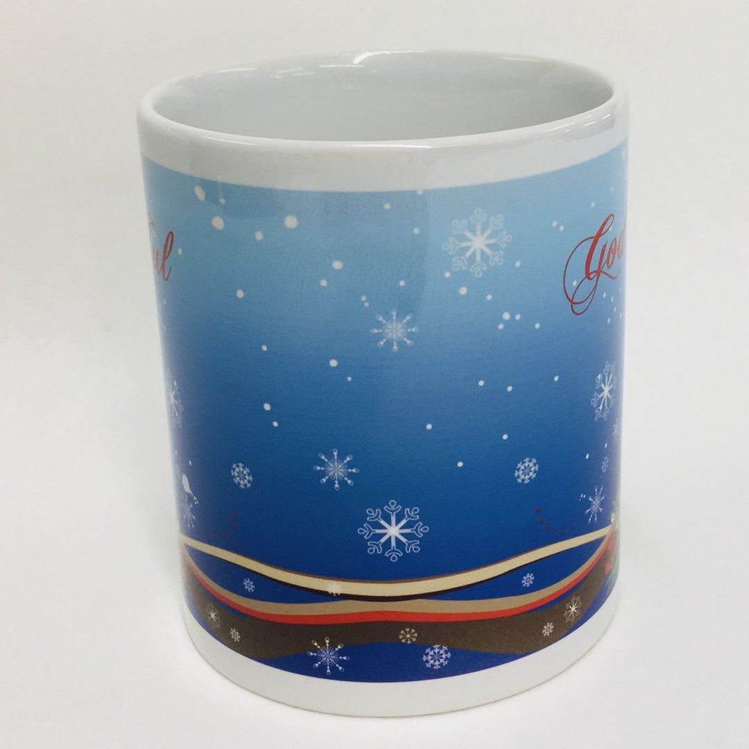 God Jul Winter Robin coffee mug