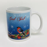 God Jul Winter Robin coffee mug