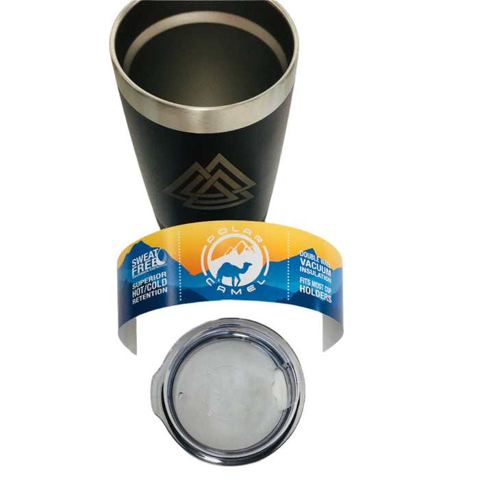 Valknut on Black 20 oz Stainless Steel hot/cold Cup