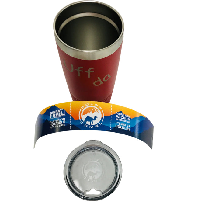 Uff da on Red 20 oz Stainless Steel hot/cold Cup