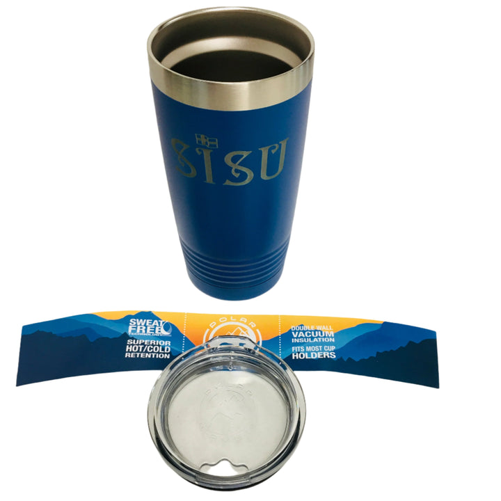 Sisu on Royal Blue 20 oz Stainless Steel hot/cold Cup