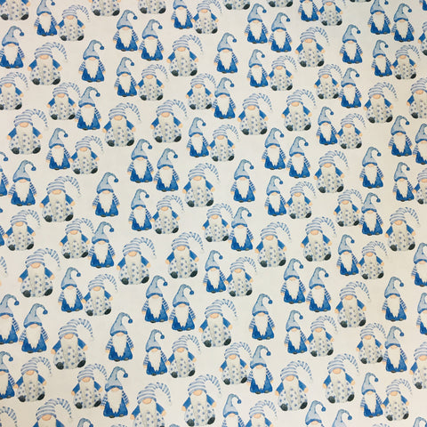 Blue Gnomes Gift wrap or craft paper