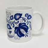 Blue Folk art coffee mug