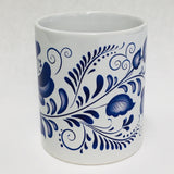 Blue Folk art coffee mug