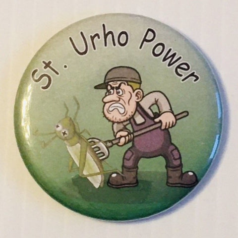 St Urho power round button/magnet