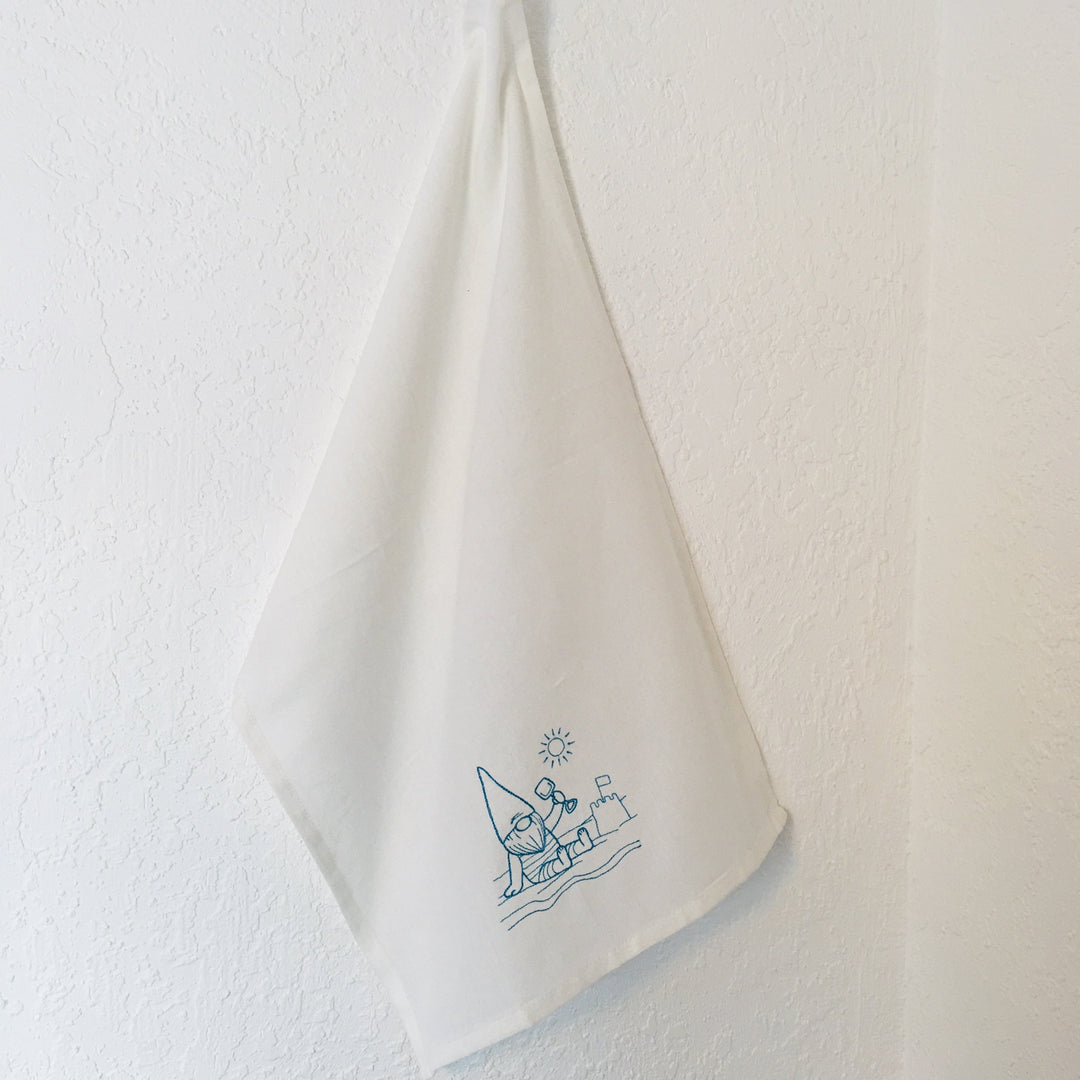 Dish Towel - Gnome on the Beach