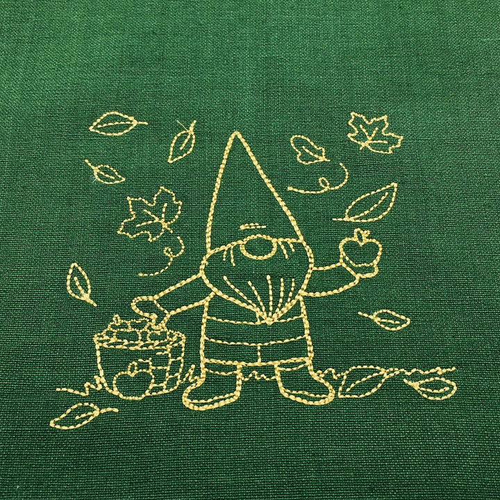 Dish Towel - Gnome with Leaves