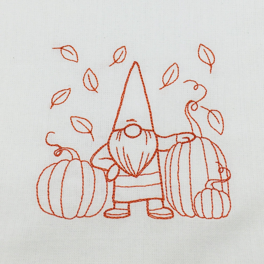 Dish Towel - Gnome with Pumpkins