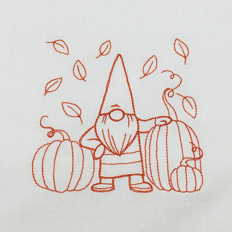Dish Towel - Gnome with Pumpkins