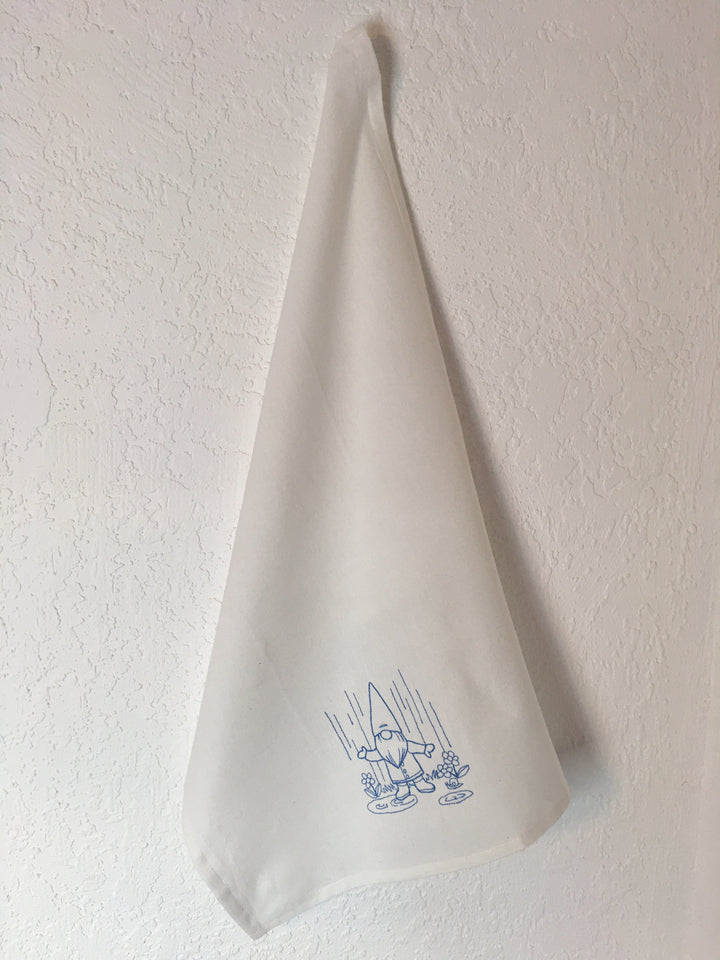 Dish Towel - Gnome in the rain