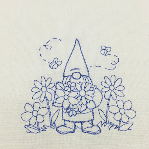 Dish Towel - Gnome with bees & flowers