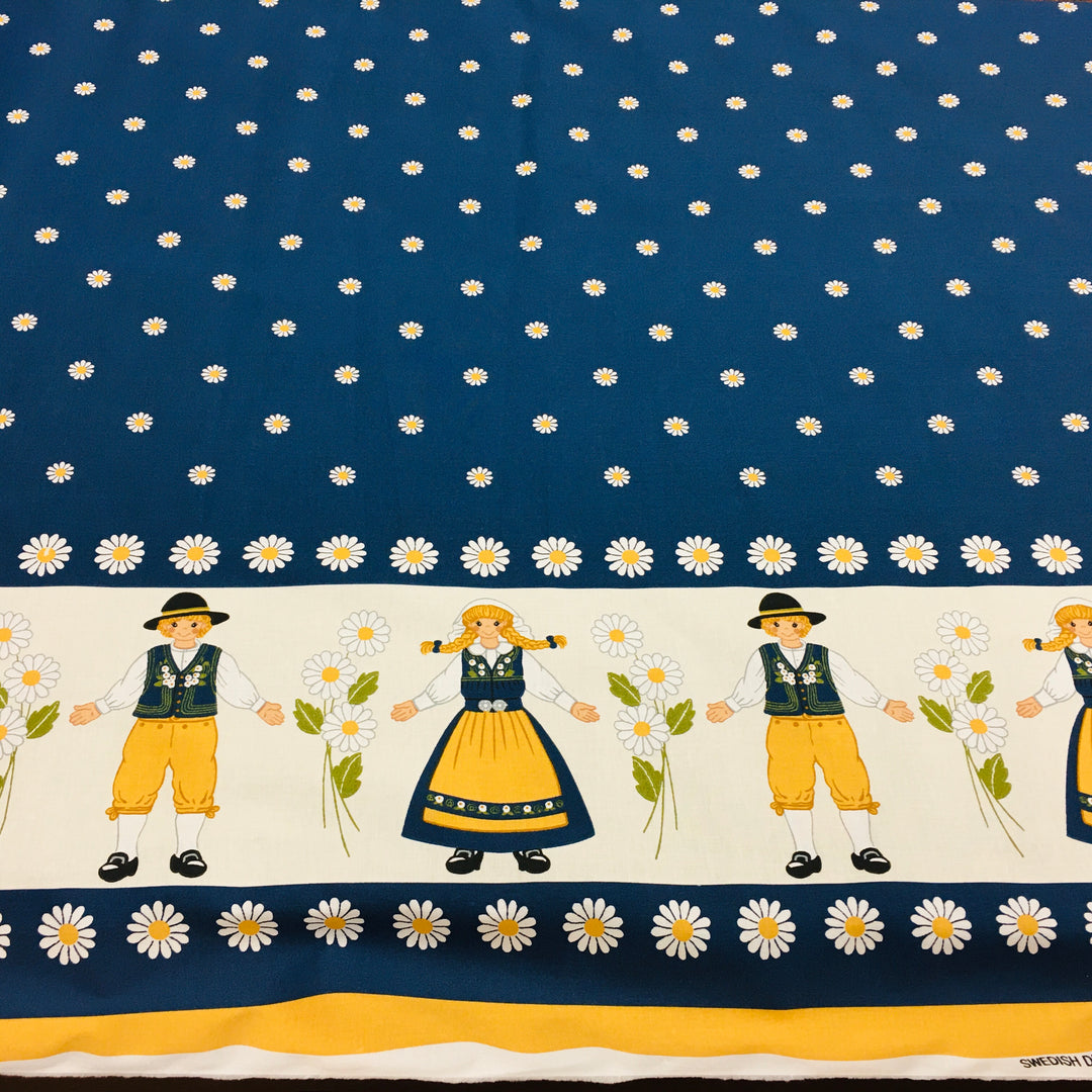 Swedish tablecloth fabric - Boy & Girl in National Costume