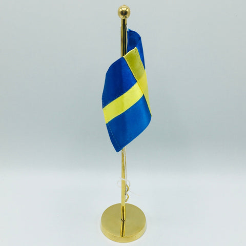 Satin Sweden Flag on pole