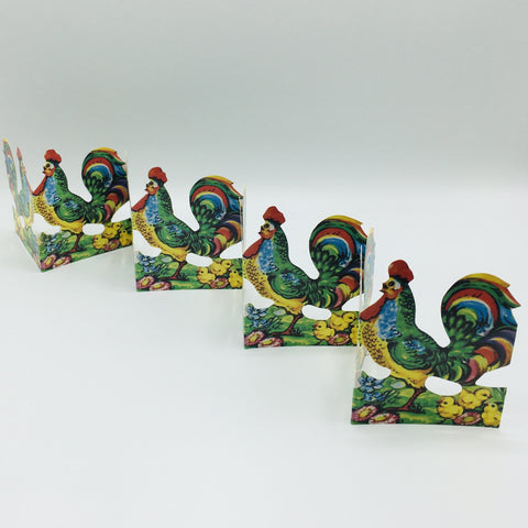 Cutout Easter rooster with chicks