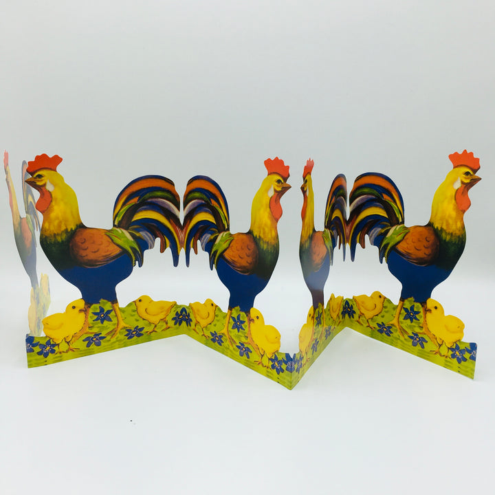 Cutout Easter rooster & chicks