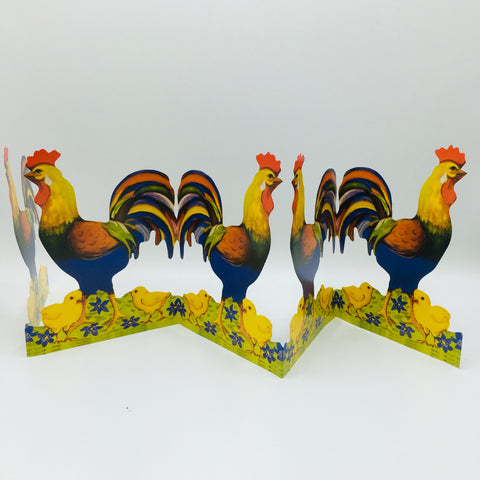 Cutout Easter rooster & chicks