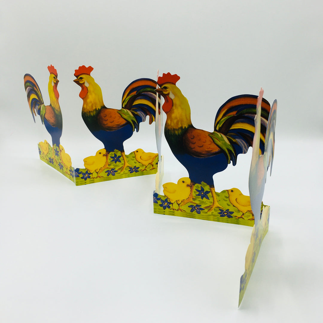 Cutout Easter rooster & chicks